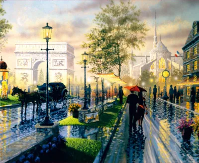 Image de Sanders & Sanders papier peint panoramique Paris bleu, vert et jaune 375 x 270 cm