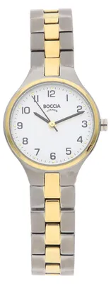 Produktbild von Boccia Uhr Damen 3330-10 Titan, Gold plattiert, Weiß