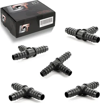 Produktbild von 5x T-Verbinder T-Stück Schlauchverbinder Ø 12 mm Kraftstoffleitung Rohrverbinder