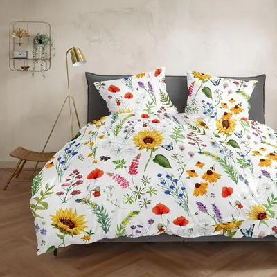 Produktbild von Enrico Coss Renforce Bettwäsche Blumenwiese bunt 135x200 cm + 80x80 cm