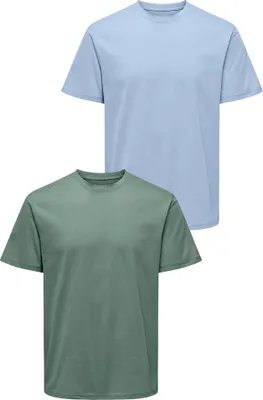Produktbild von ONLY & SONS T-Shirt 2er-Set Rundhals Kurzarm Größe: S