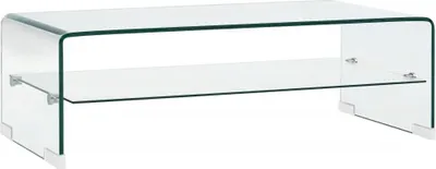 Zdjęcie produktu dla Stolik kawowy, przezroczysty, 98 x 45 x 31 cm, szkło hartowane