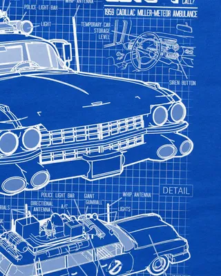 Produktbild von style3 ECTO-1 Blaupause Herren T-Shirt geisterjäger