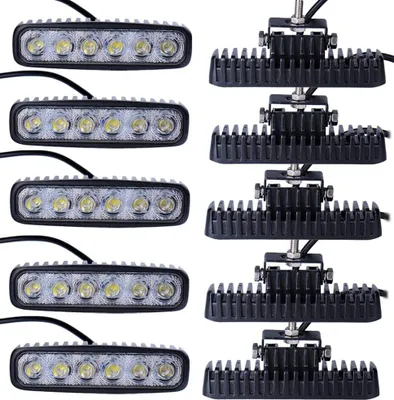 Produktbild von Greenmigo 10X 18W LED Arbeitslicht Offroad Flutlicht Spotlight Reflektor 12V 24V Scheinwerfer Arbeitsscheinwerfer 1600LM IP67 Wasserdicht Schwarz Aluminium Druckguss