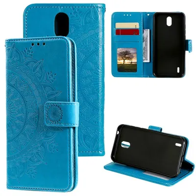 Immagine prodotto di Nokia 1.3 Custodia del telefono cellulare Custodia Flip Cover Borsa Custodia del telefono cellulare Mandala Blu