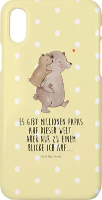 Produktbild von Mr. & Mrs. Panda Iphone 10 Handyhülle Papa Bär - Gelb Pastell - Geschenk, X, Muttertag, Handy, Hülle, Geburtstag, Vatertag, Vorbild, Cover