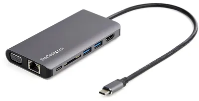 Image de StarTech.com Adaptateur Multiport USB-C - Mini Dock USB-C avec 4K HDMI ou 1080p VGA - Hub 3x USB 3.0, SD, GbE, Audio, 100W PD Pass-Through - Station d'Accueil pour PC Portable/Tablette