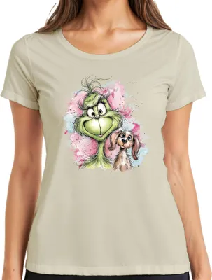Obrázek produktu pro Grinch vánoční pes vtipný dárek vintage karikatura dámské tričko, příroda, L