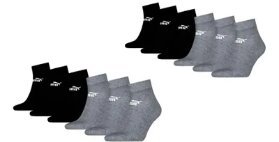 Obrázok produktu pre Puma ELEMENTS, ponožky, balenie 12 kusov, sivá/čierna: veľkosť 39-42. Veľkosť: 39-42