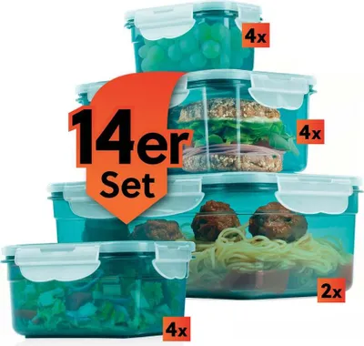 Produktbild von GOURMETmaxx Frischhaltedosen Klick-it 14er Set BPA-freie Vorratsdosen für Spülmaschine Mikrowelle Gefrierschrank Luftdicht auslaufsicher stapelbar