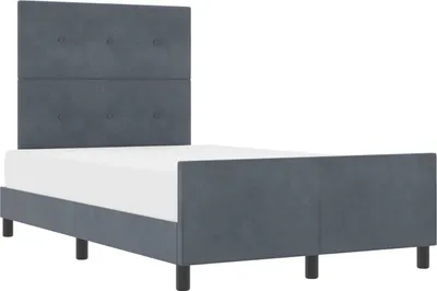 Produktbild von Boxspringbett mit Kopfteil Dunkelgrau 120 x 190 cm Samt
