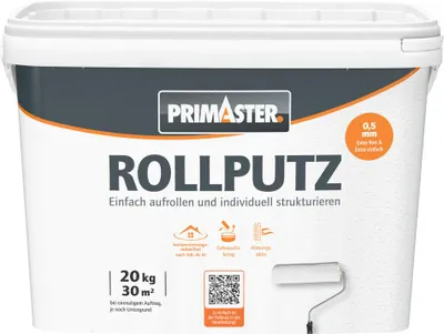 Produktbild von Primaster Rollputz gebrauchsfertig für innen weiß 20 kg für ca. 30 m²
