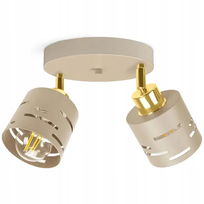 Produktbild von LUXOLAR Deckenleuchte Laser 20cm 2-flammig Beige Gold schwenkbar E27