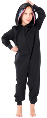 Produktbild von Ladeheid Kinder Mädchen Jungen Schlafoverall Tierkostüm Jumpsuit bunt Tiermotiv Verkleidung LA40-232 (Schwarz Pavian, 134-140)