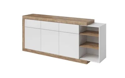 Zdjęcie produktu dla Komoda SINTRA 3D3S 200cm dąb samdal/biały połysk