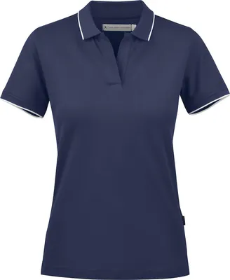 Produktbild von Damen Polo-Shirt Greenville aus Baumwolle mit Stretch, tailliert, 200 g/m², Perlmutt-Knöpfe