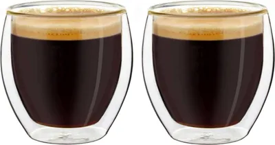 Produktbild von Creano doppelwandige Espresso-Gläser, 2er-Set 100ml, Mokkatassen, Thermo-Gläser mit Schwebe-Effekt