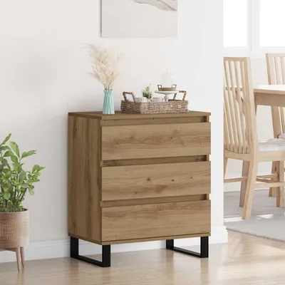 Image de vidaXL Sideboard Chêne Artisan 60 x 35 x 70 cm Matériau dérivé du bois