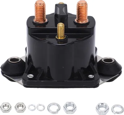 Productafbeelding van 12V Startrelais met vermogensbegrenzer, type 89-68258, met 4 aansluitingen, 100 ampère, voor intermitterende stroomtoevoer bij Mercruiser buitenboordmotoren