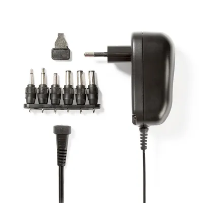 Obrázok produktu pre Nedis Univerzálny napájací zdroj - 12 W - 3 - 12 V DC - 1,80 m - 2,0 A - 6 zástrčiek - čierny