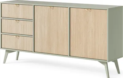 Produktbild von Sideboard 158cm in grün, Front mit Fischgrätenmuster, FAREHAM-160