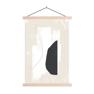 Produktbild von MuchoWow® Textilposter Malerei - Abstrakt - Minimalismus 40x60 cm mit holzfarbenen Rahmen - Poster
