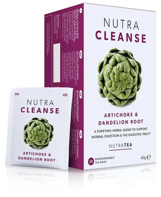 Produktbild von NutraTea NutraCleanse Kräutertee mit Artischocke und Löwenzahnwurzel, 20 Teebeutel