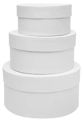 Productafbeelding van Kleuren: Kartonnen dozen, rond, 3 stuks.