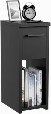 Produktbild von Nachttisch – Beistelltisch – Schlafzimmeraufbewahrung – Mit Schublade – 20x55x30,5 cm – Schwarz