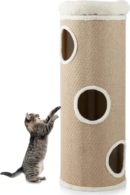 Imagen del producto de Caseta para gatos XXL, 113 cm, con 3 escondites, color marrón