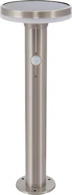 Produktbild von LED-Bodenstehleuchte Solar Aussen 6W 45cm mit Bewegungsmelder Helios Inox 3000K Warmweiß