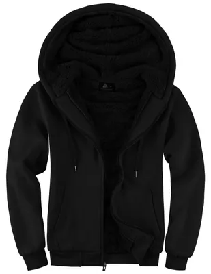Produktbild von Fleecejacke Kapuzenpullover Herren - Volle Reißverschluss - Mit Kapuze - Winterjacke für draußen