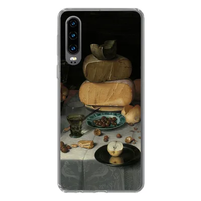 Produktbild von MuchoWow® Handyhülle Schutzhülle Hülle für Huawei P30 Stilleben mit Käse - Gemälde von Floris Claesz. van Dijck Silikon Softcase Handy Hülle - Kartenbesitzer