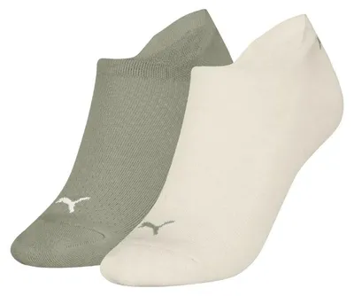 Obrázok produktu pre Dámske ponožky s froté podrážkou - Warm White Mel / Green - 39-42 - 2 páry
