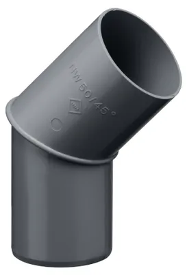 Produktbild von INEFA Fallrohrbogen 45 Grad, DN50 / 50mm, Anthrazit – PVC Regenrohrbogen für die Dachrinne am Gartenhaus oder Pavillon als passgenaues Zubehör zur Dachentwässerung aus Kunststoff