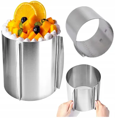 Produktbild von Elhandel Verstellbare Tortenform Edelstahl Höhe 20cm Ø 16-30cm