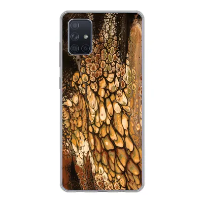 Produktbild von MuchoWow® Handyhülle Schutzhülle Hülle für Samsung Galaxy A71 Farbe - Braun - Farbe gießen Silikon Softcase Handy Hülle - Kartenbesitzer
