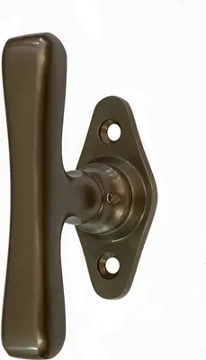 Produktbild von Fenstergriff in Messing patiniert - dunkel, Fensterolive  - 9,0x5,4 cm