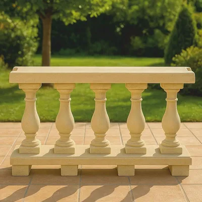 Produktbild von Casa Padrino Jugendstil Balustrade Sandfarben 100 cm - Garten & Terrassen Balustrade