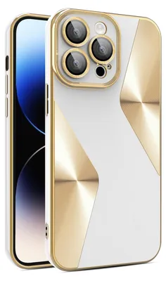 Image de Coque de téléphone en silicone TPU pour Apple iPhone 15 Pro Max, finition électrolytique, avec protection de l'appareil photo, blanche