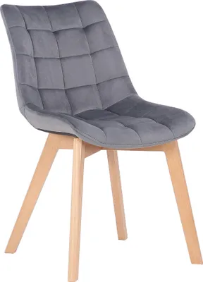 Produktbild von Esszimmerstuhl FINIM - Samt Grau 46x61x82 cm | Essstühle Esszimmerstühle Küchenstühle Wohnzimmerstühle