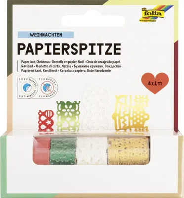 Produktbild von folia Papierbordüren "Christmas" selbstklend sortiert 4 Rollen à 1 m