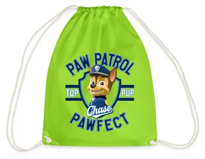Produktbild von Spreadshirt Paw Patrol Chase Pawfect Turnbeutel, One size, Neongrün
