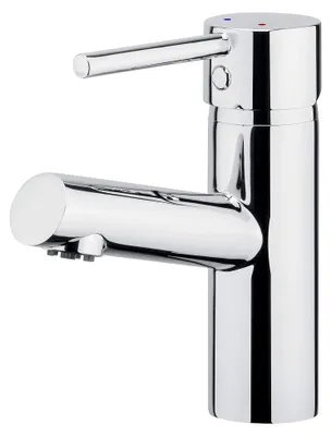 Produktbild von Waschtisch-Einhebelarmatur "Fuerte" - Messingkörper verchromt - Mit Zug-Ablaufgarnitur / Niederdruck-Armatur / Wasserhahn für das Bad / Waschbecken-Armatur