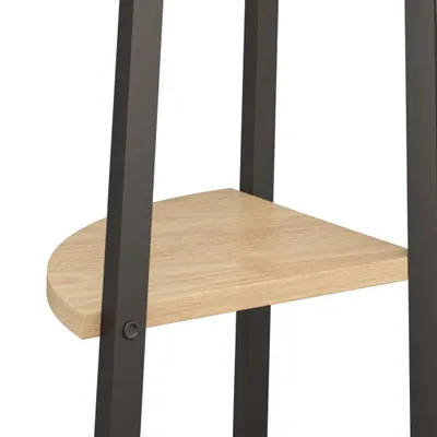 Obrázok produktu pre Rohový regál s 5 policami, svetlohnedo čierny 45,5x31,5x180 cm