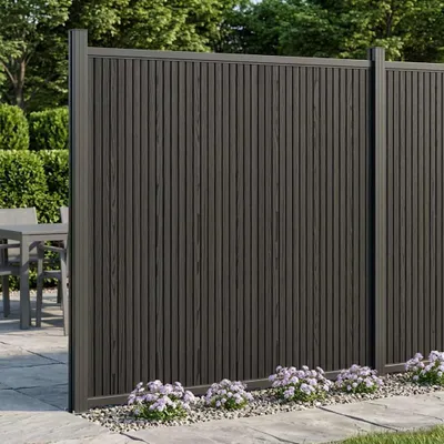 Zdjęcie produktu dla Maison Exclusive - Element ogrodzeniowy z kompozytu WPC i aluminium, kolor czarny