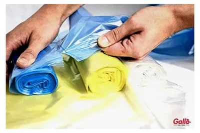 Produktbild von 60 separate Sammelbeutel, hochfest, 70x110 cm, 110 Liter, Blau, Transparent, Gelb