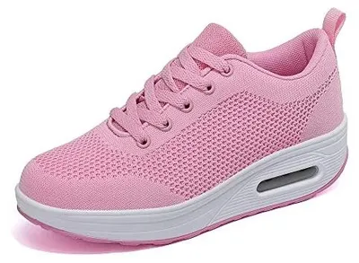 Zdjęcie produktu dla Sneakersy damskie sportowe różowe oddychające platforma bieganie 38