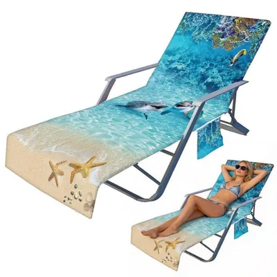 Obrázok produktu pre Mikrovláknový uterák na ležadlá, 210x75 cm, ochranný poťah na záhradné ležadlá s úložnými vreckami