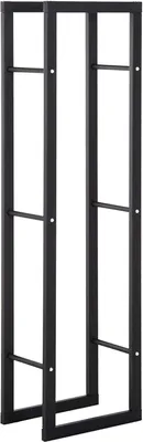 Produktbild von HOMCOM Feuerholzregal Kaminholzablage Kaminholzständer Kaminholzhalter 100kg Stahl Schwarz L40 x B25 x H150 cm